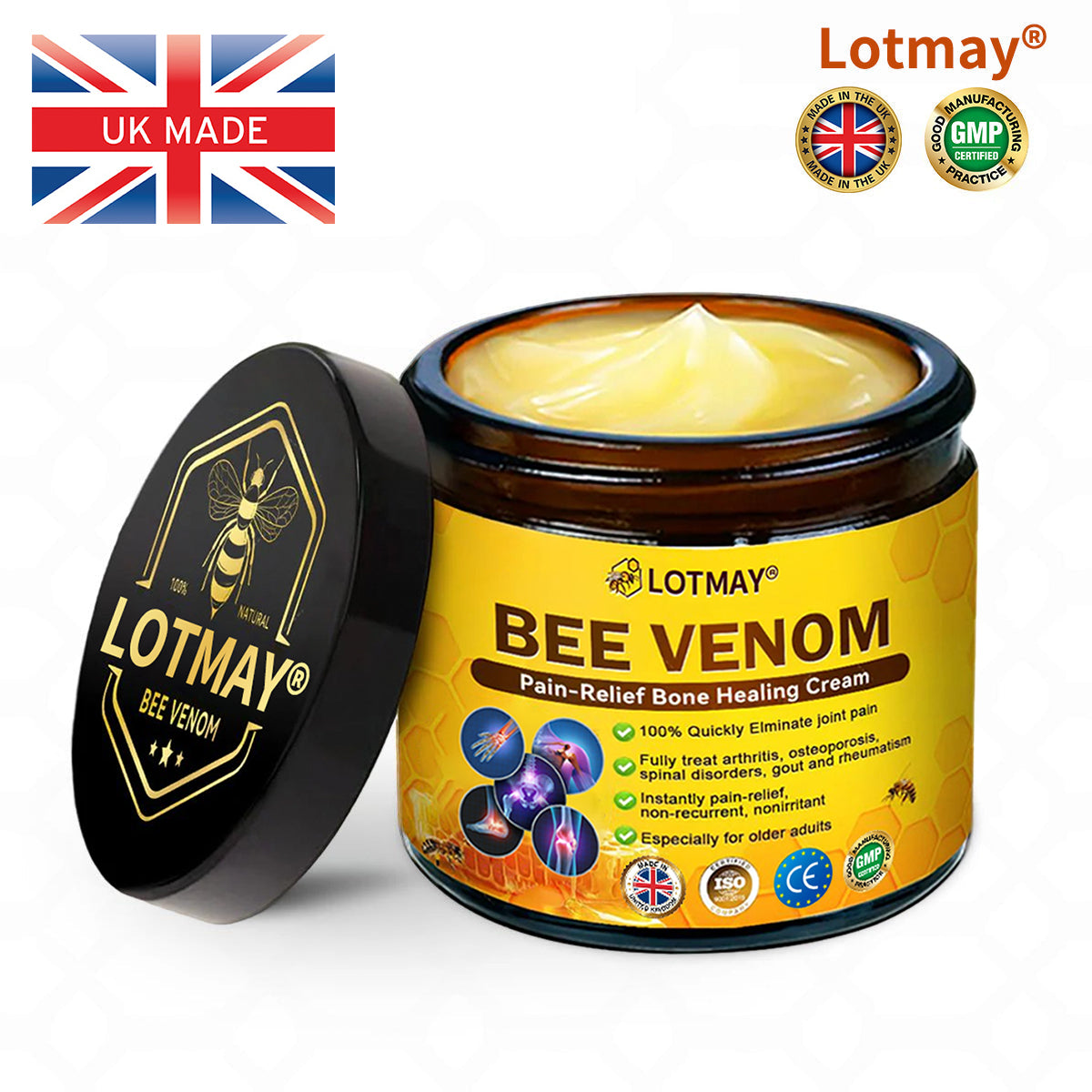 LOTMAY® Bee Venom Pain-Relief Bone Healing Cream 🐝🐝(Specially for older adults & NHS recommends)