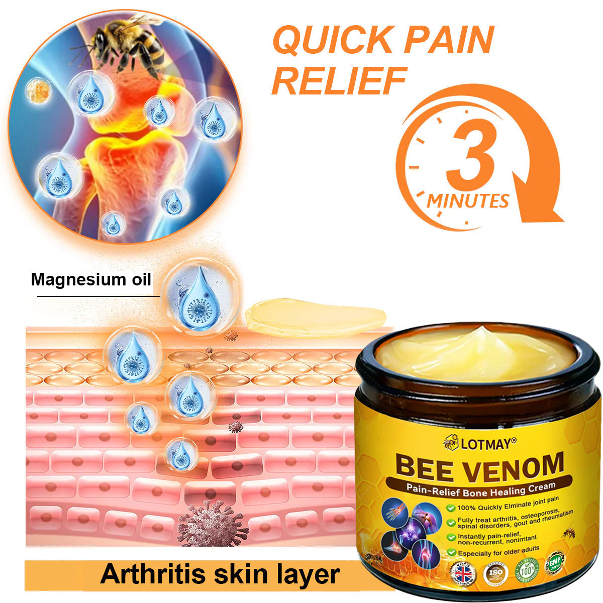 LOTMAY® Bee Venom Pain-Relief Bone Healing Cream 🐝🐝(Specially for older adults & NHS recommends)