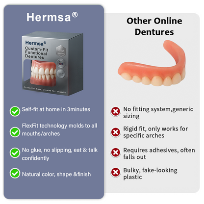 ✨Hermsa® AdaptableFit Custom-Fit Functional Dentures – Clinically backed comfort-fit dentures | Made in the UK | MHRA-Certified🦷