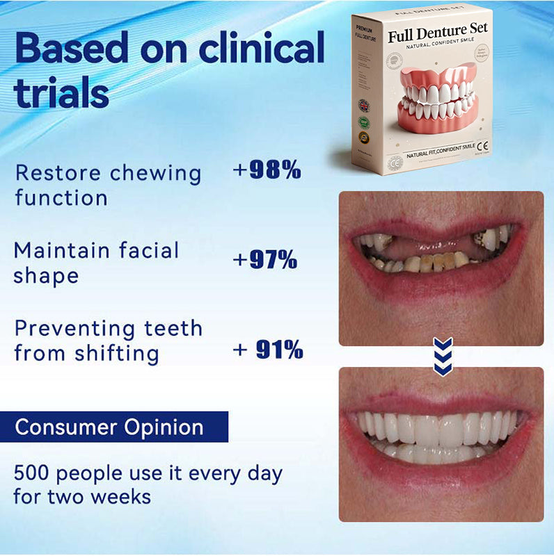 🦷Hermsa®-🦷Advanced Customized Full Denture Set🦷 (⏰Limited time discount last 30 minutes⏰)